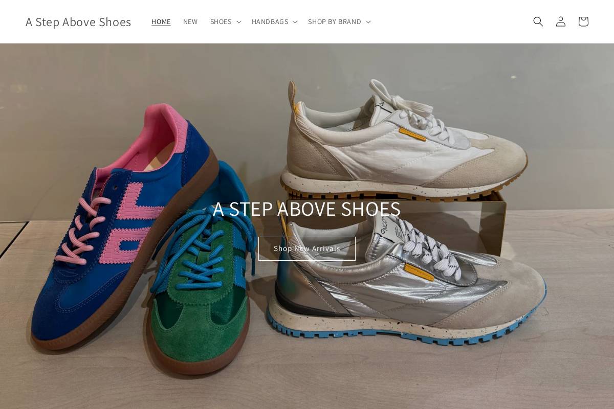 astepaboveshoes.com homepage screenshot