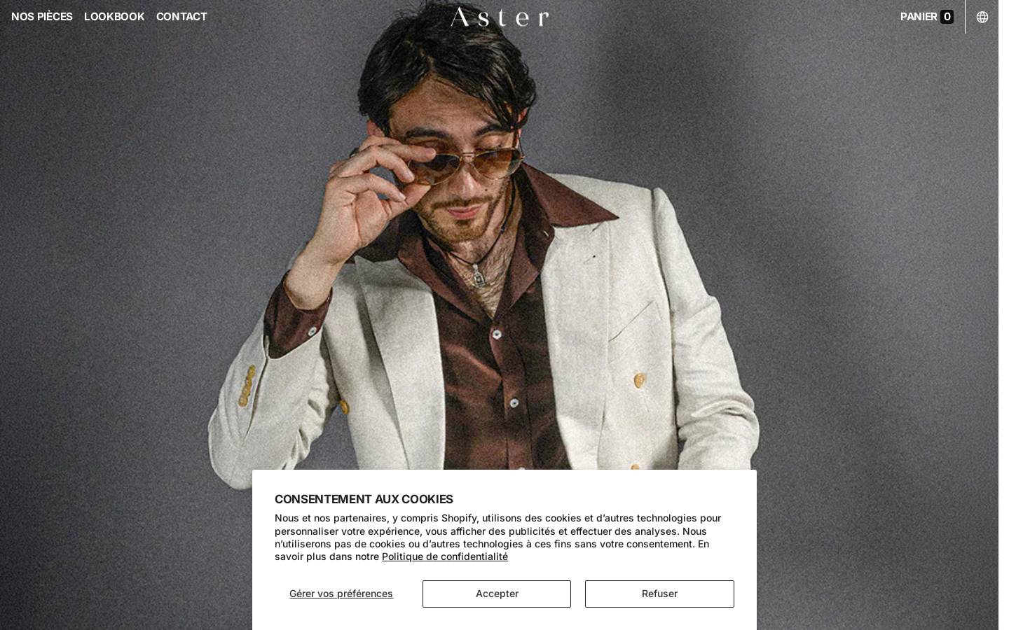 Aster Paris homepage screenshot