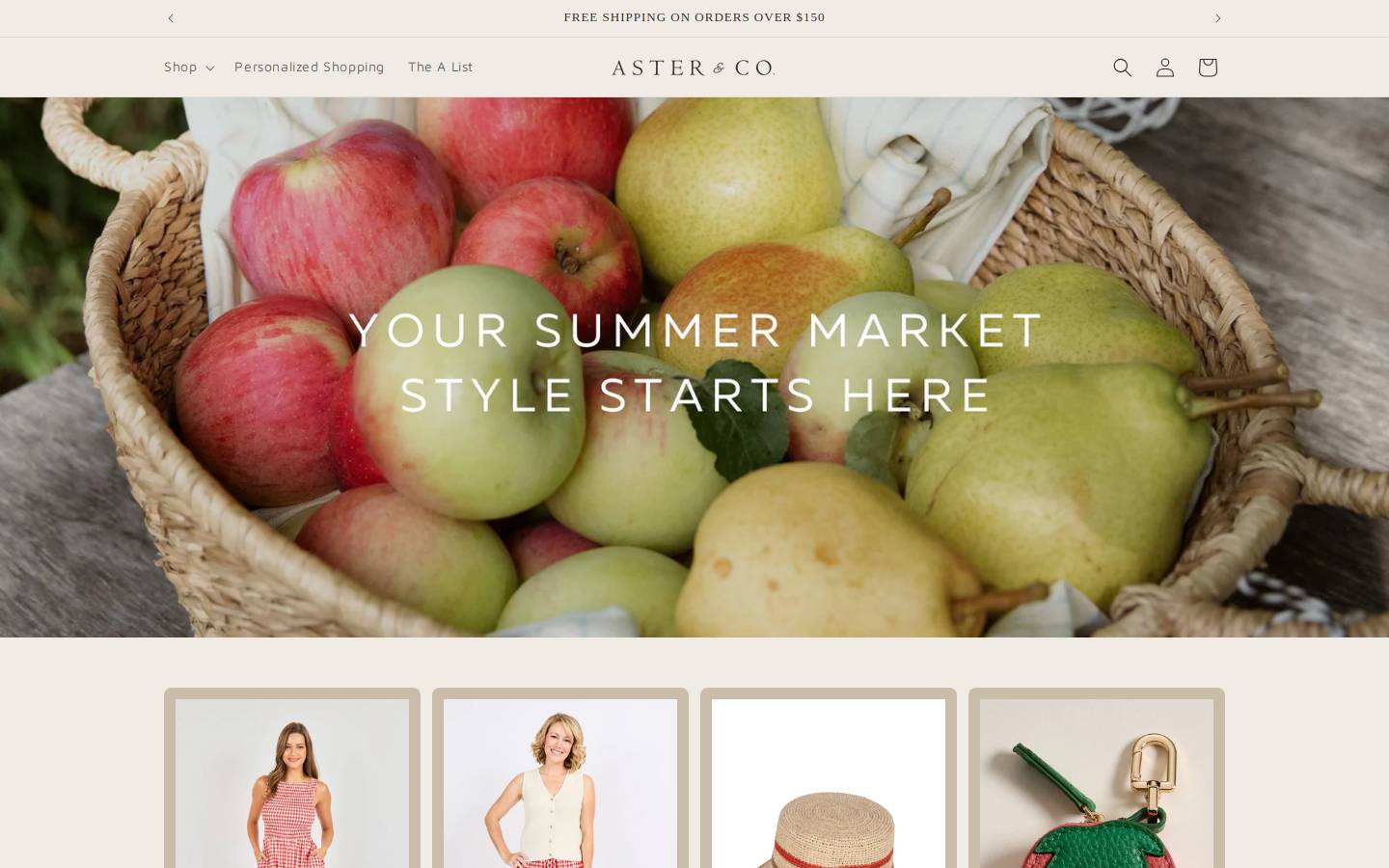 asterandcoboutique.com homepage screenshot