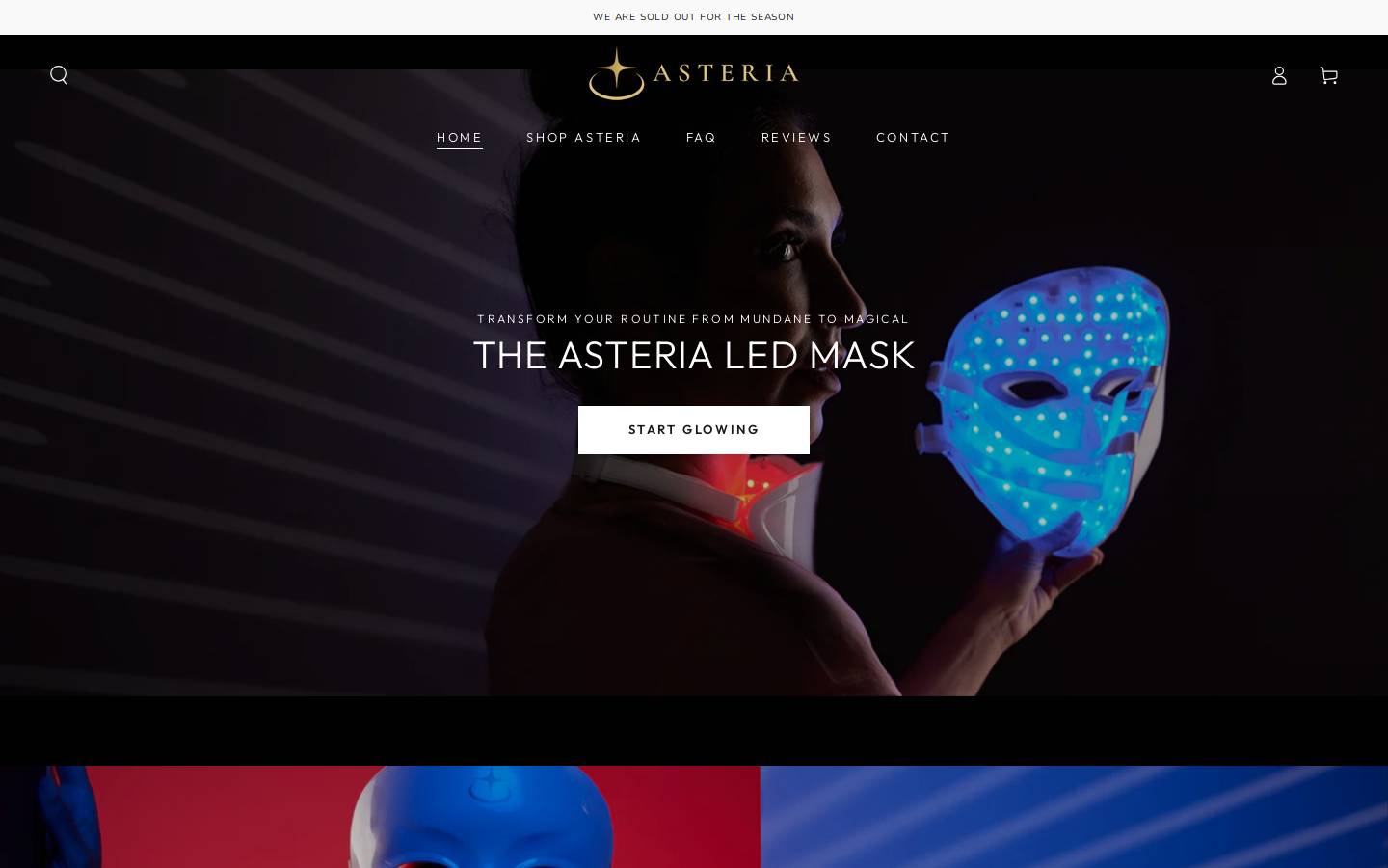 Asteriamask homepage screenshot