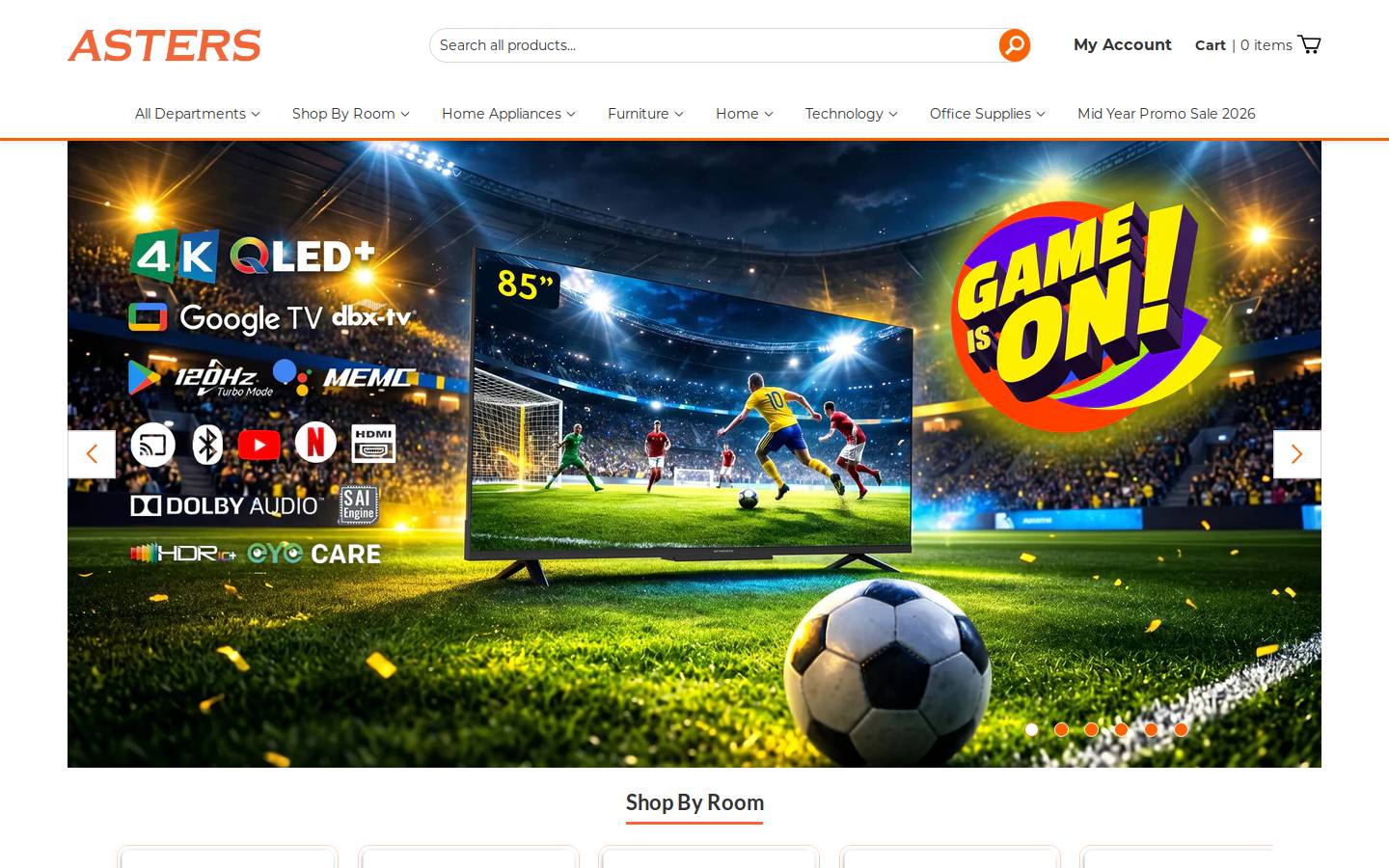 astersonline.com homepage screenshot