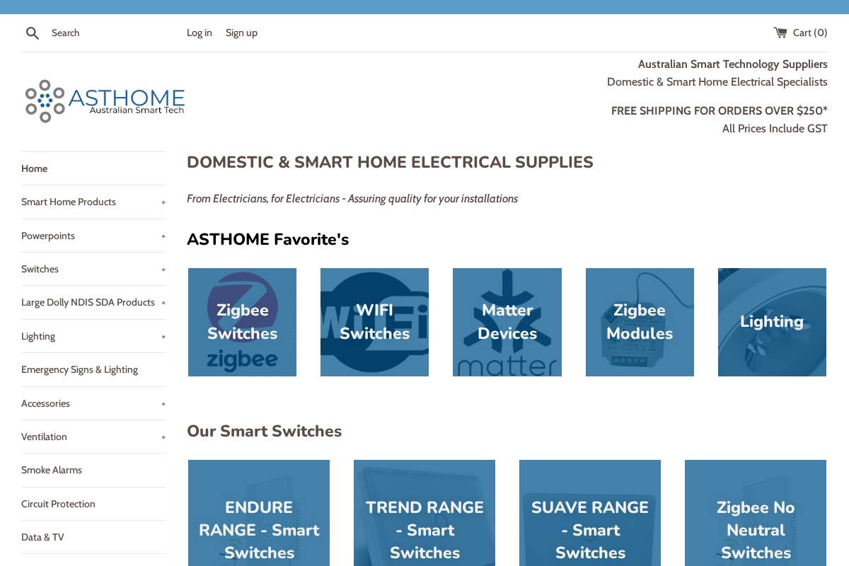 asthome.com.au homepage screenshot