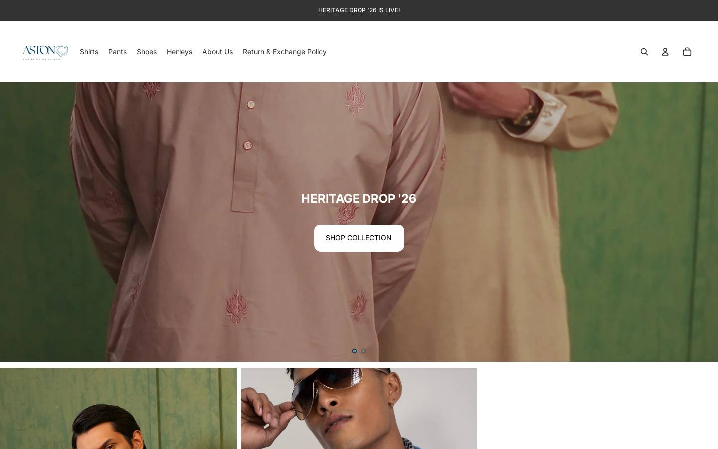 astonclothing.com homepage screenshot