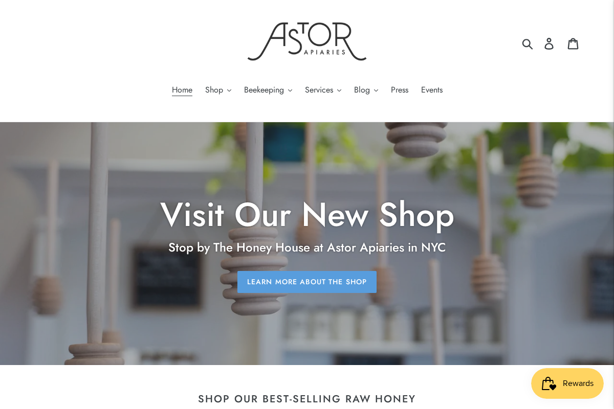 Astor Apiaries homepage screenshot