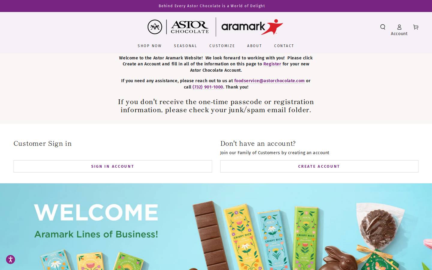 astoraramark.com homepage screenshot