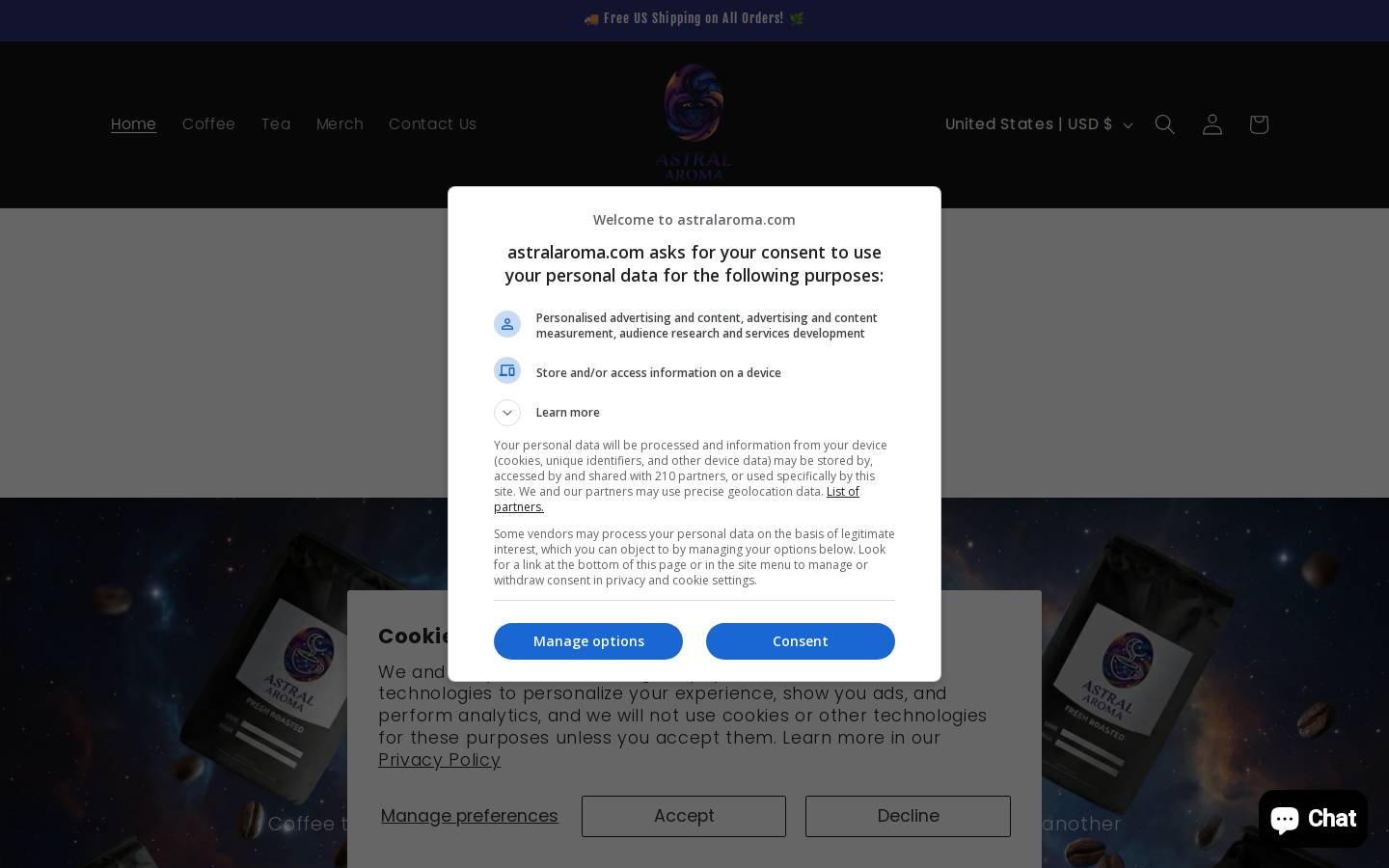 astralaroma.com homepage screenshot