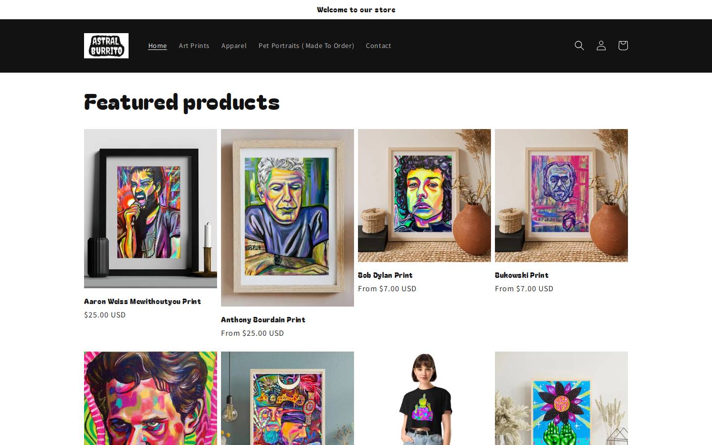 astralburrito.com homepage screenshot
