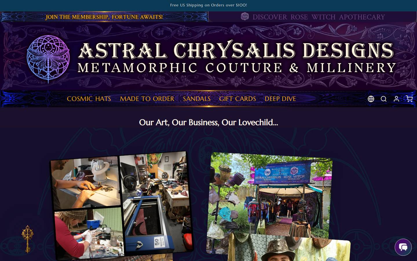 astralchrysalis.com homepage screenshot