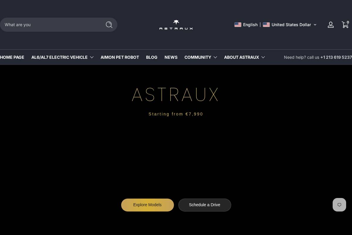 astraux.com homepage screenshot