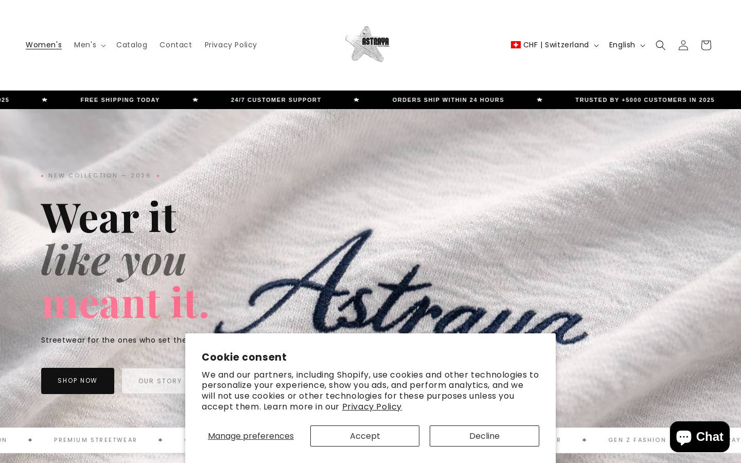 astrayashop.com homepage screenshot