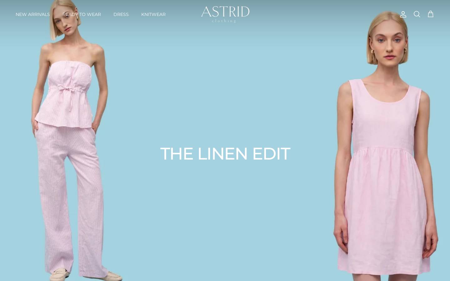 astridclothing.com homepage screenshot