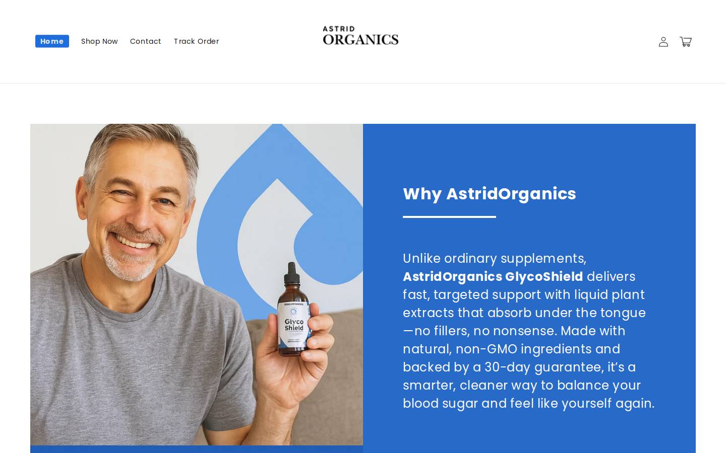 astridorganics.com homepage screenshot
