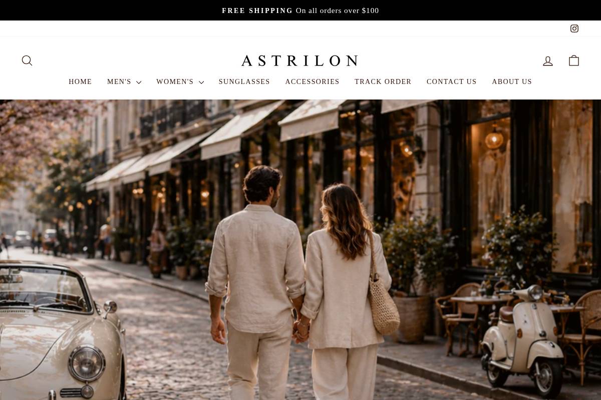 Astrilon homepage screenshot