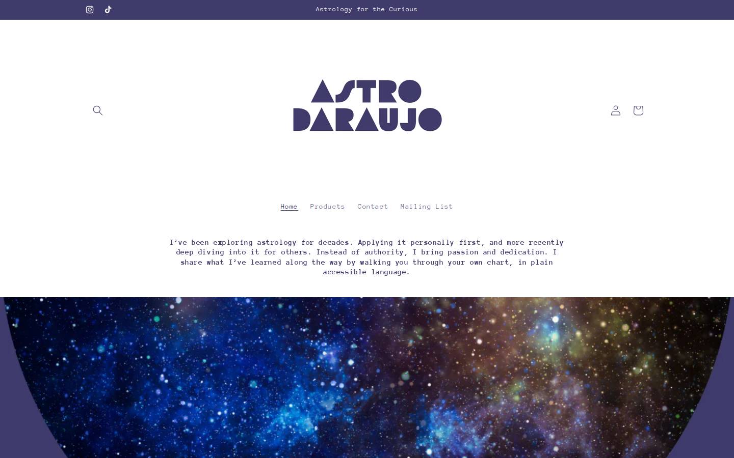 astrodaraujo.com homepage screenshot