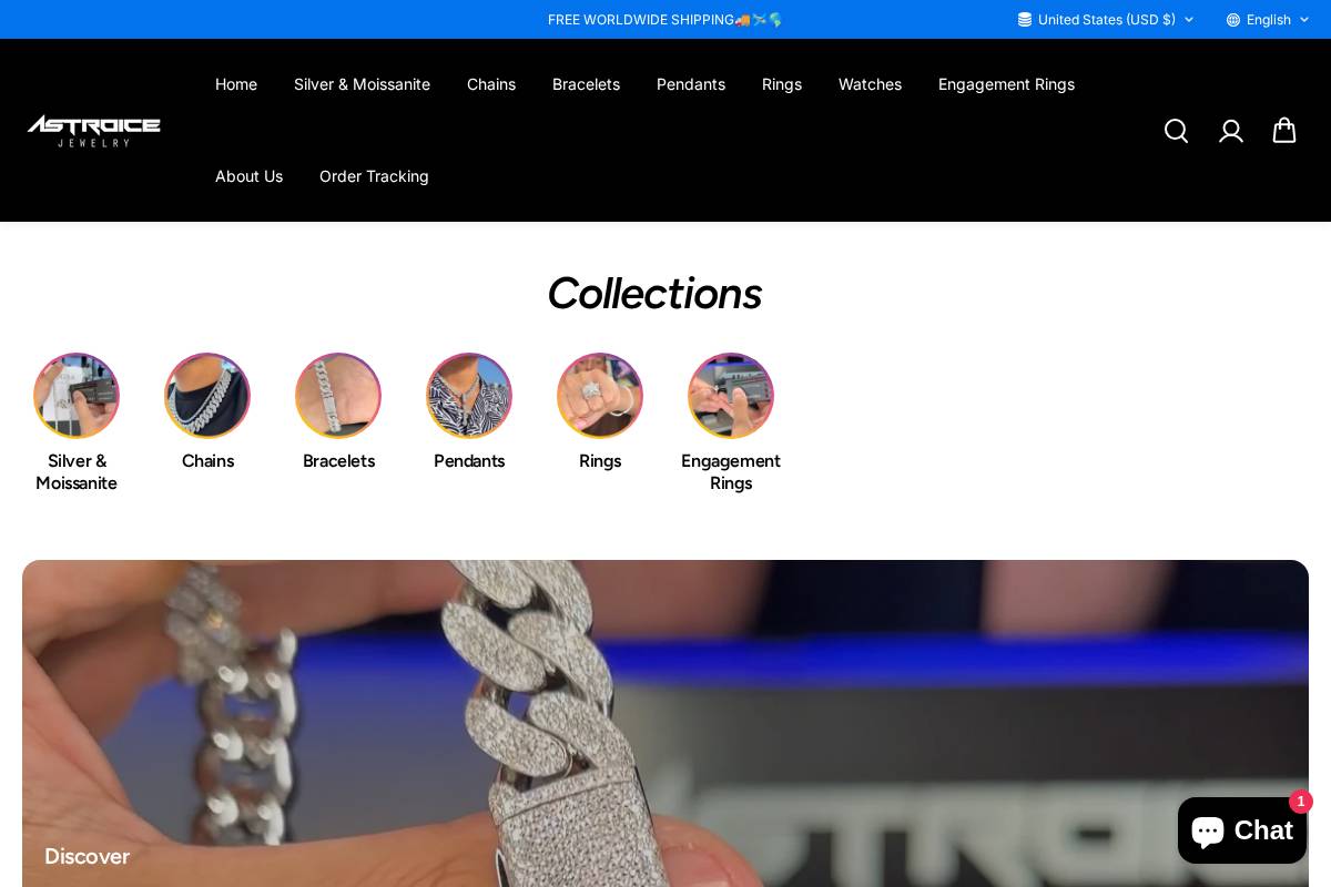 astroicejewelry.com homepage screenshot