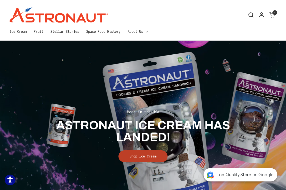 astronautfoods.com homepage screenshot