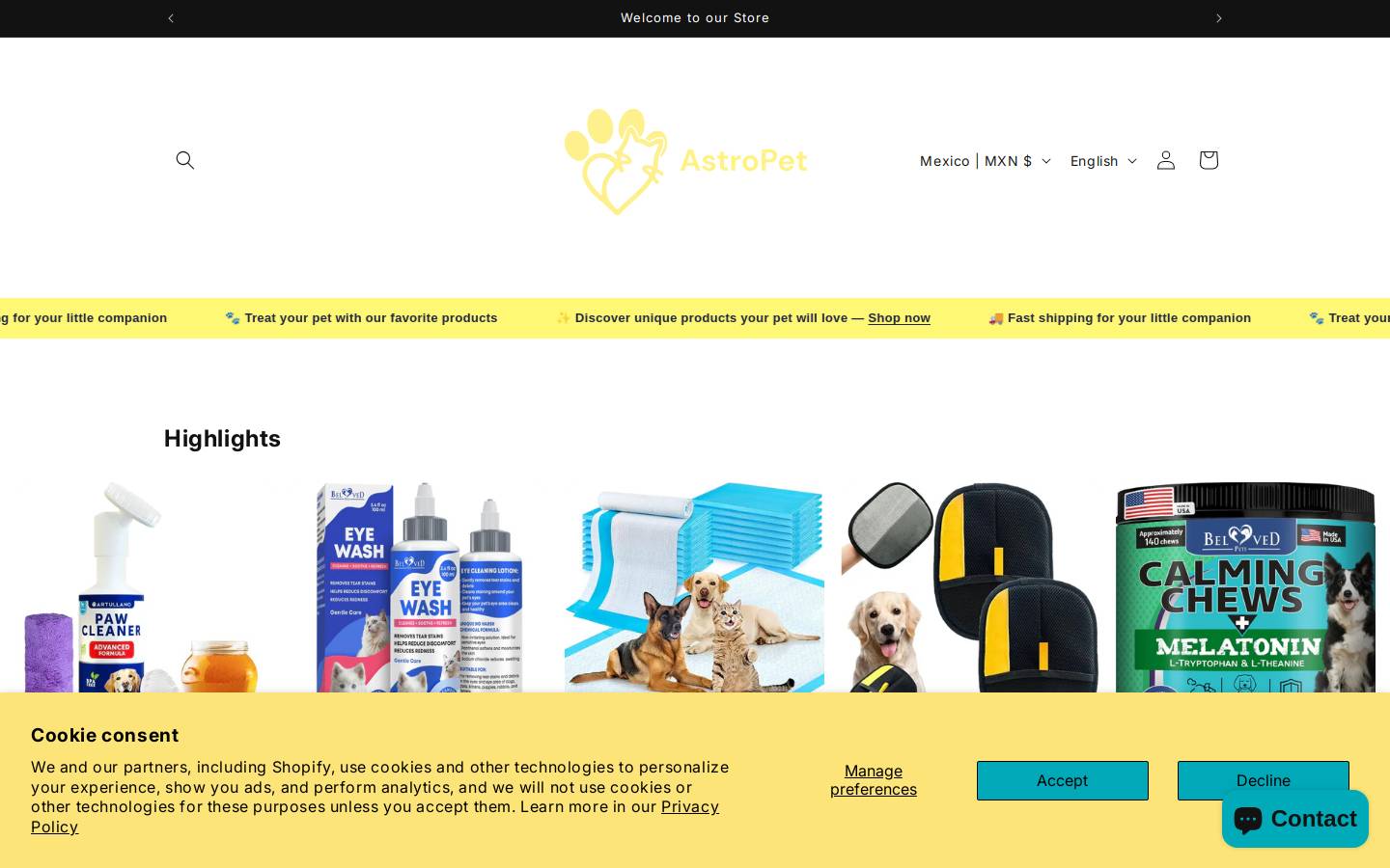 astropet.store homepage screenshot