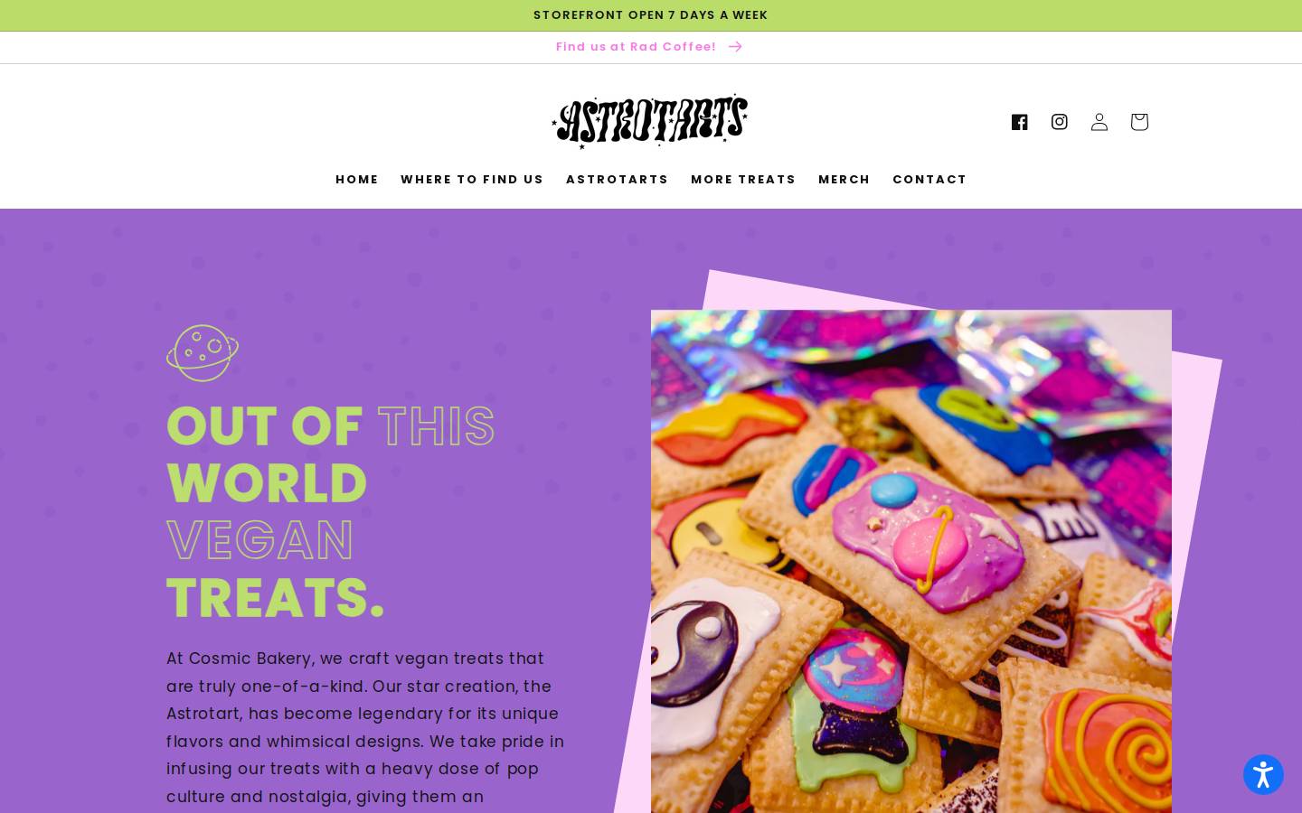 astrotarts.com homepage screenshot