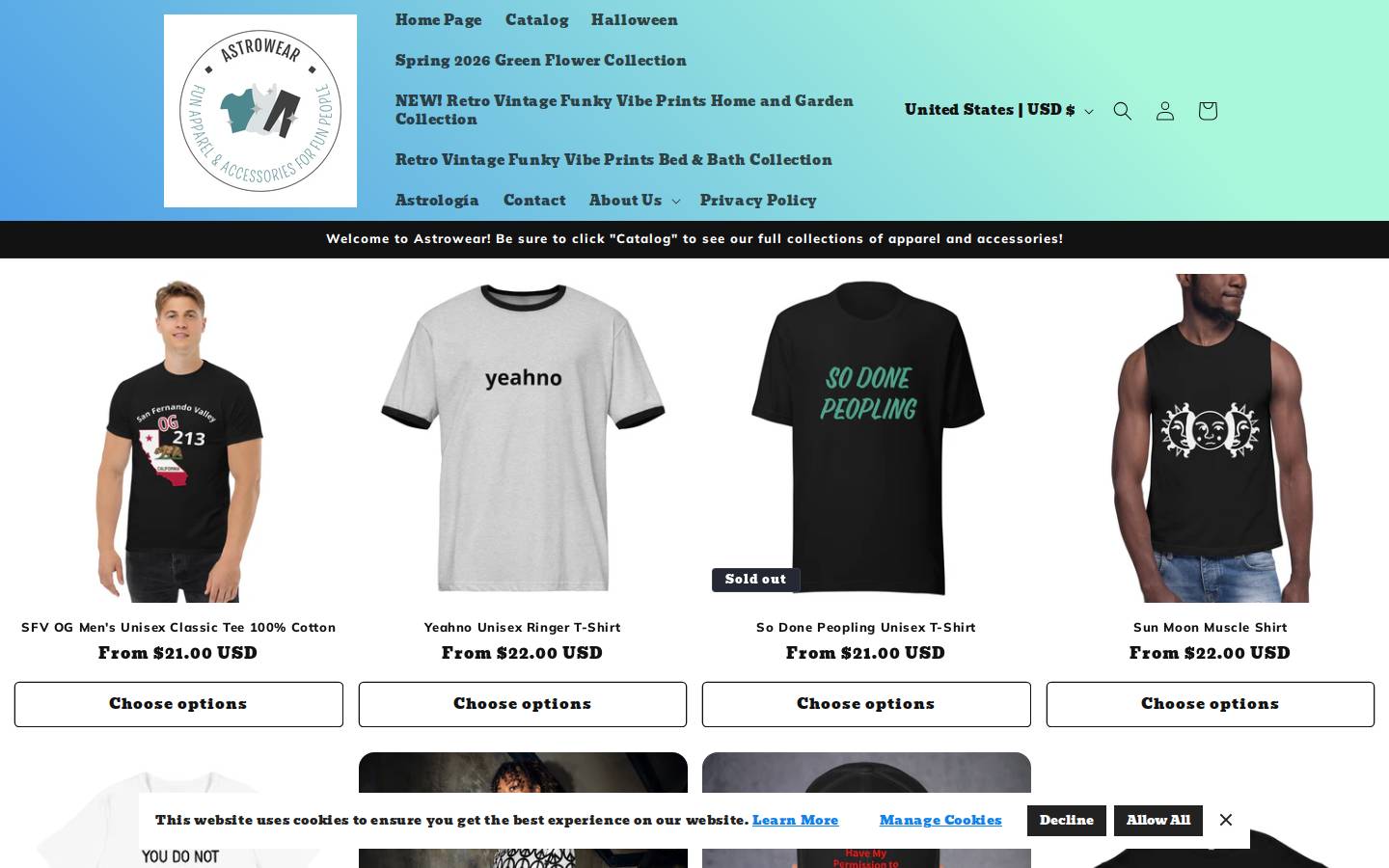 astrowearofficial.com homepage screenshot