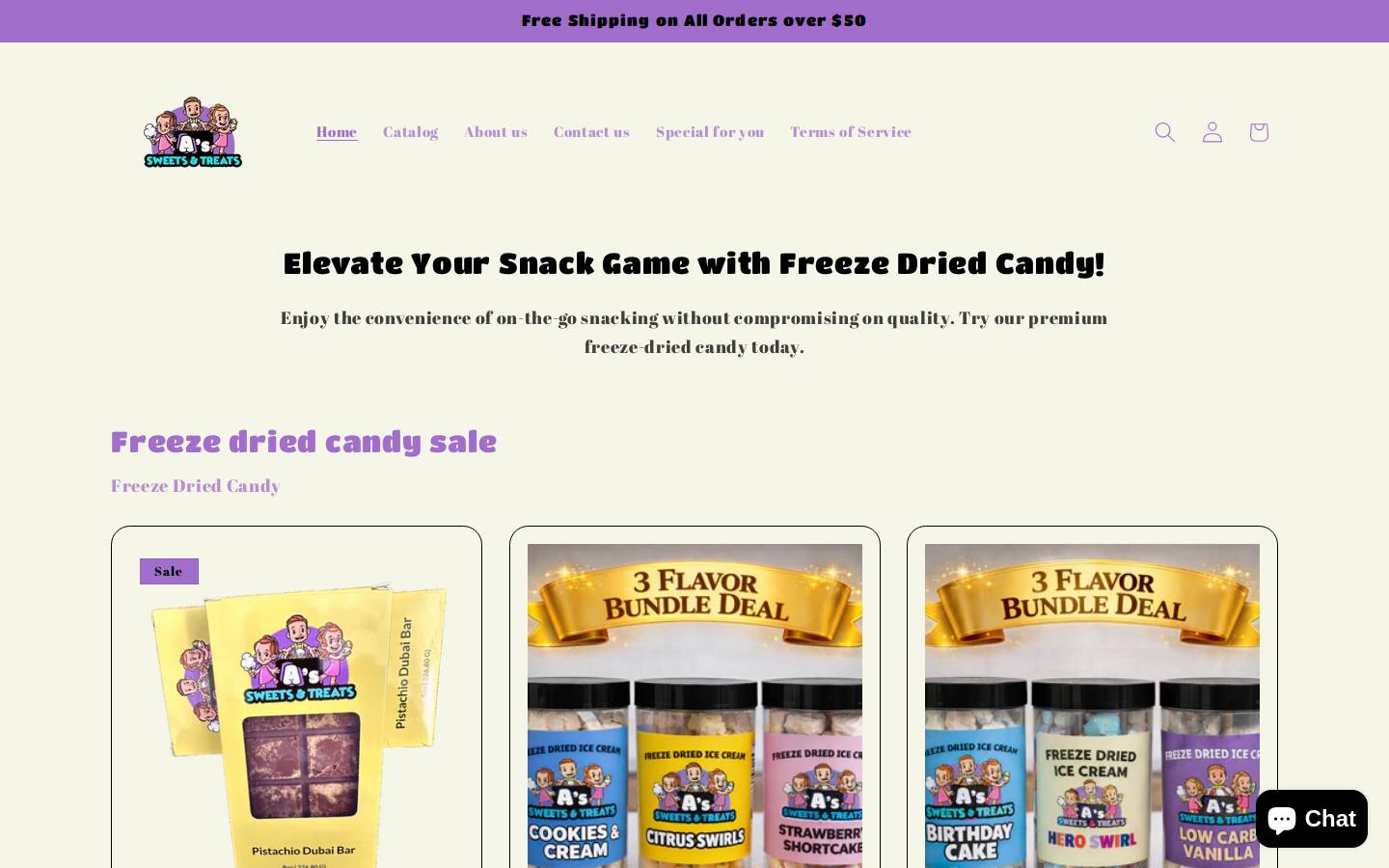 asweetstreatscandy.com homepage screenshot