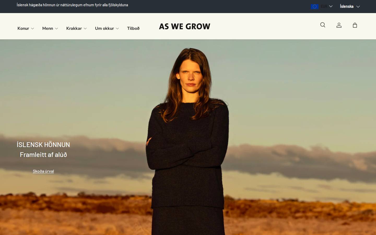 aswegrowiceland.com homepage screenshot