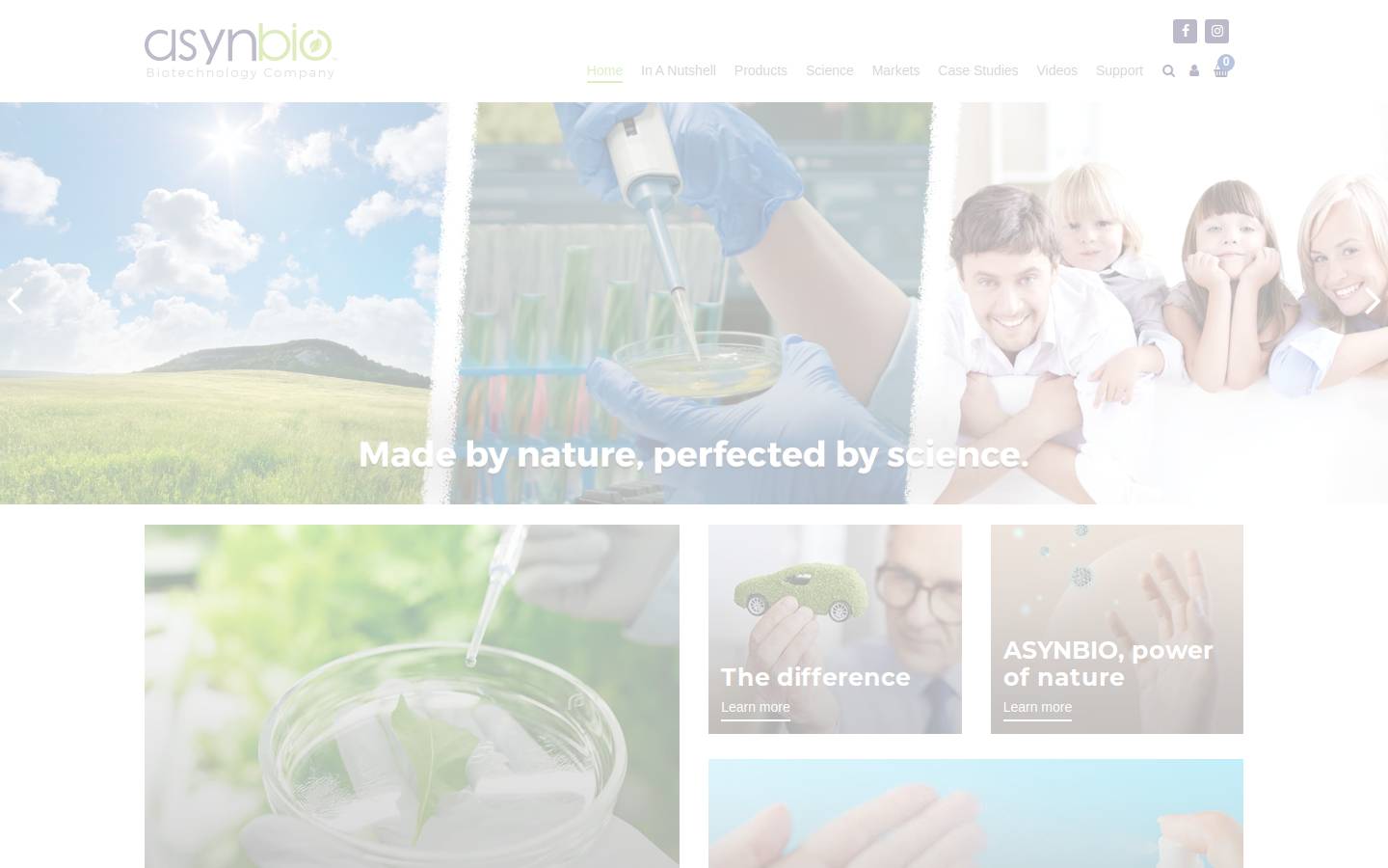 asynbio.com homepage screenshot