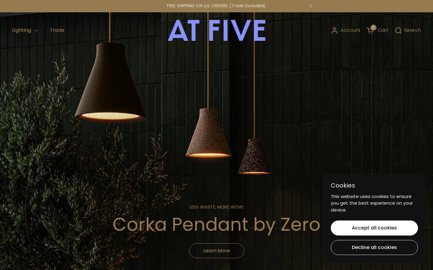 at-five.com homepage screenshot