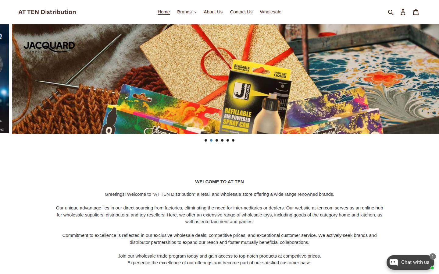 AT TEN Distribution homepage screenshot