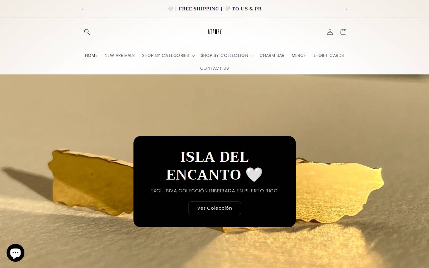 atabeyjewelry.com homepage screenshot