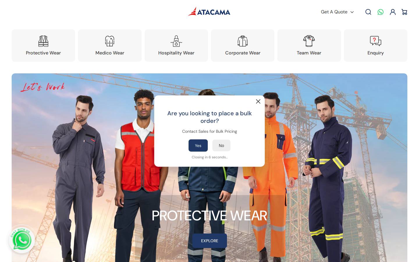 Atacamapro homepage screenshot