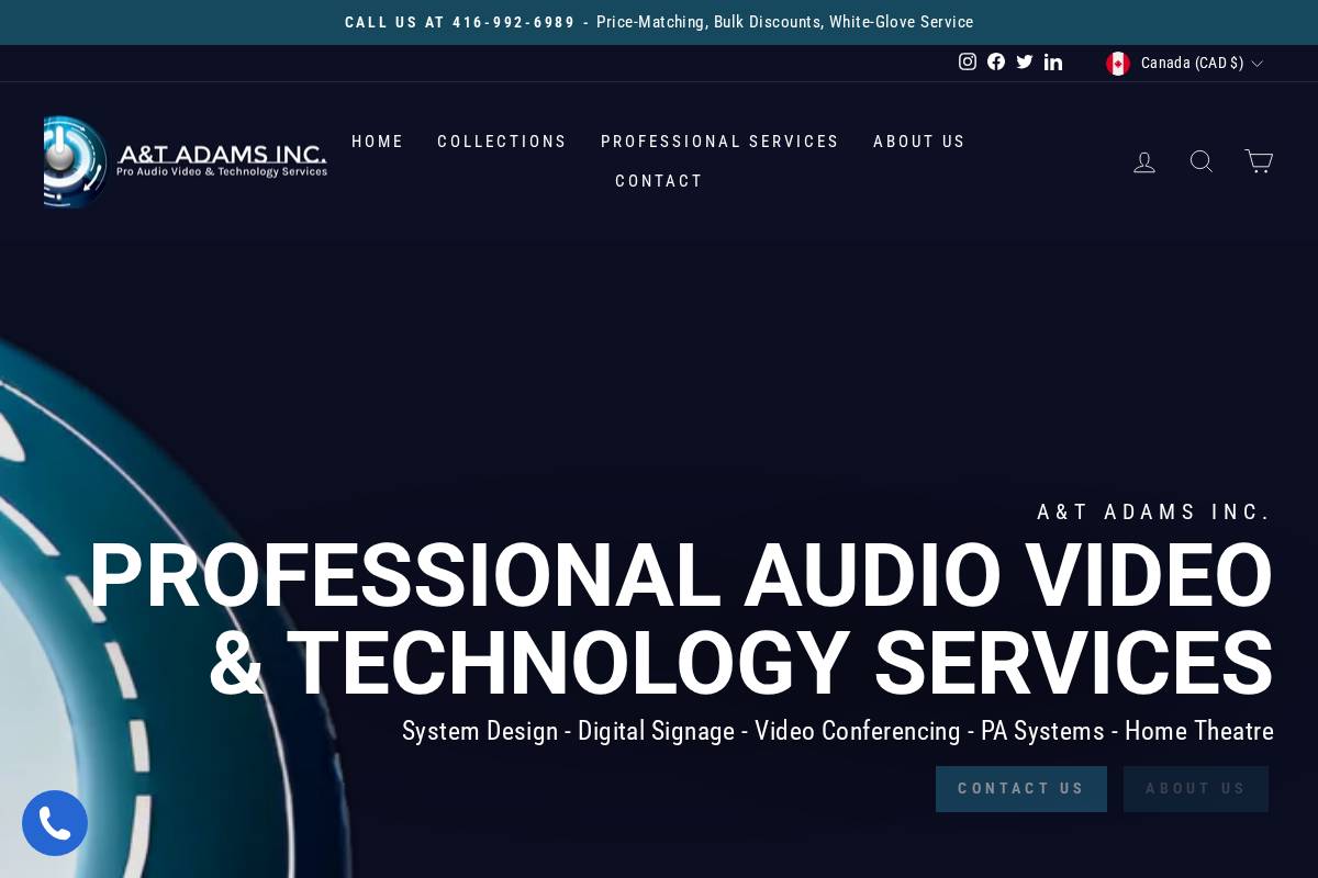 atadamsinc.com homepage screenshot