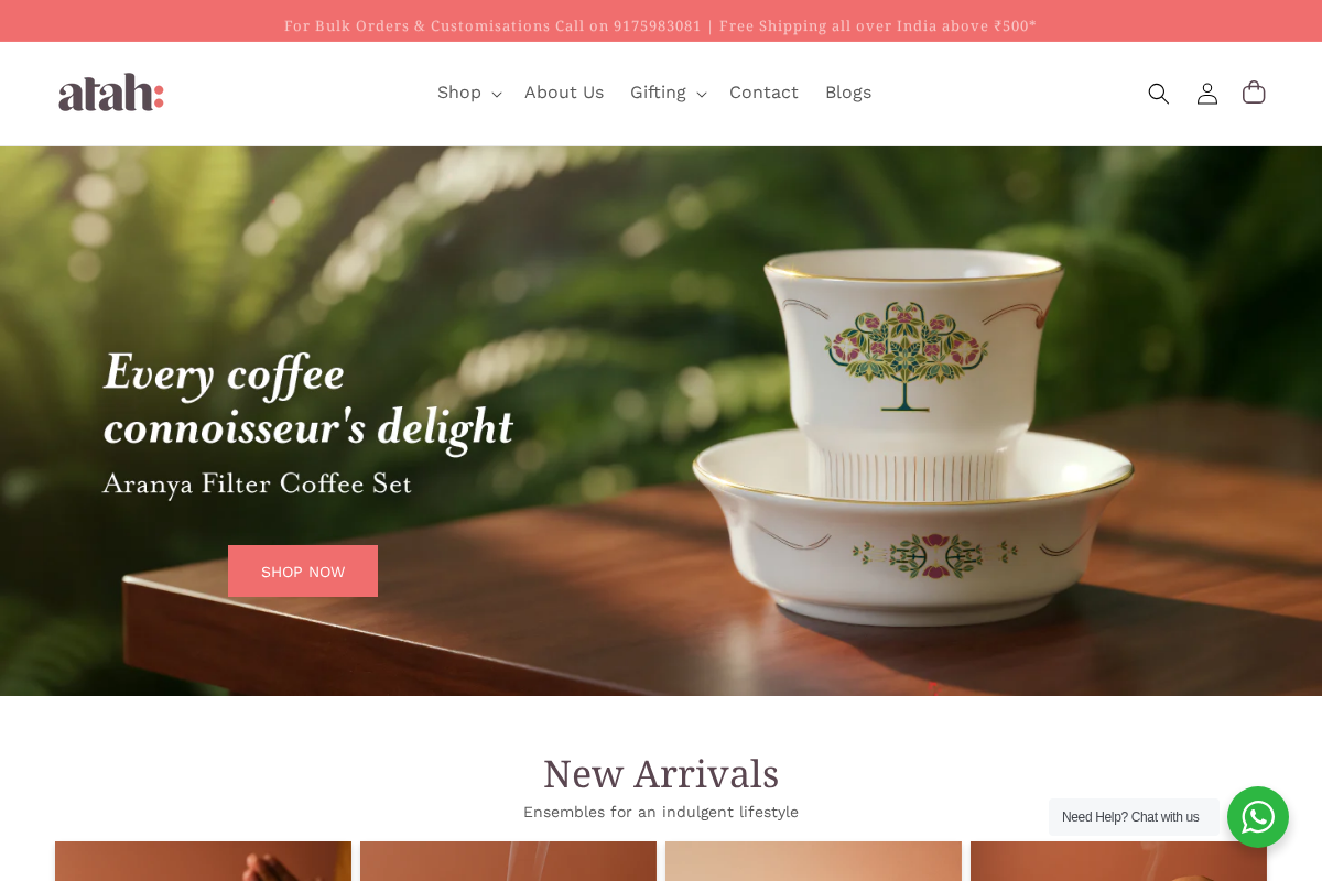 Atah Lifestyle homepage screenshot