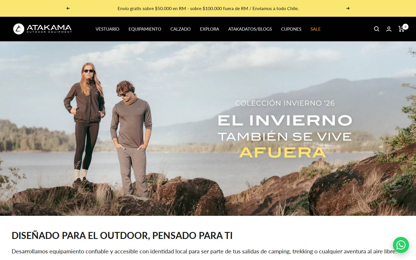 atakamaoutdoor.cl homepage screenshot