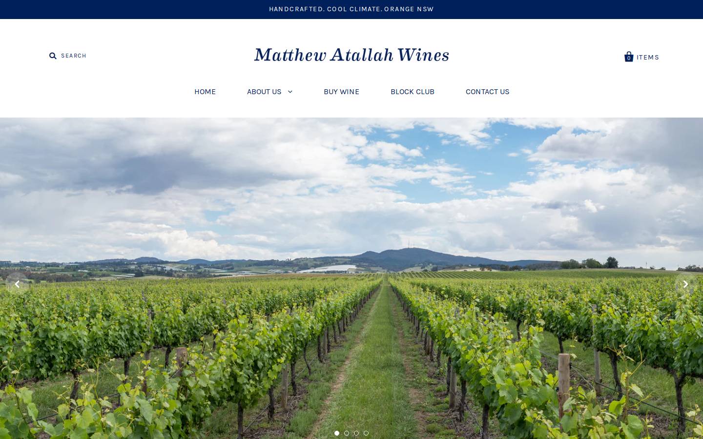atallahwines.com.au homepage screenshot