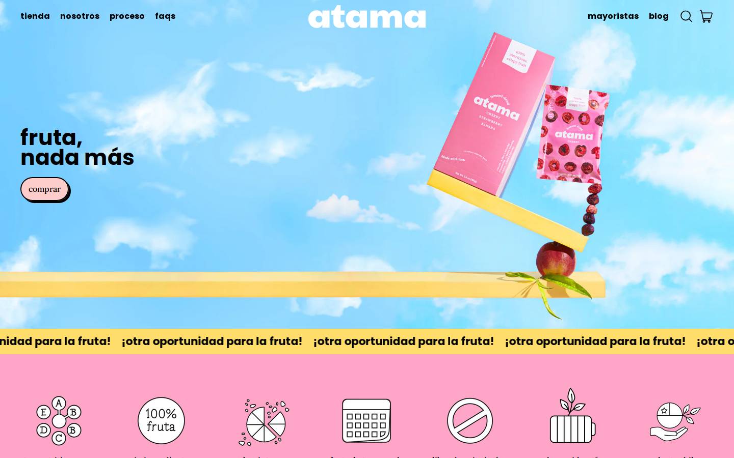 atamafoods.com homepage screenshot