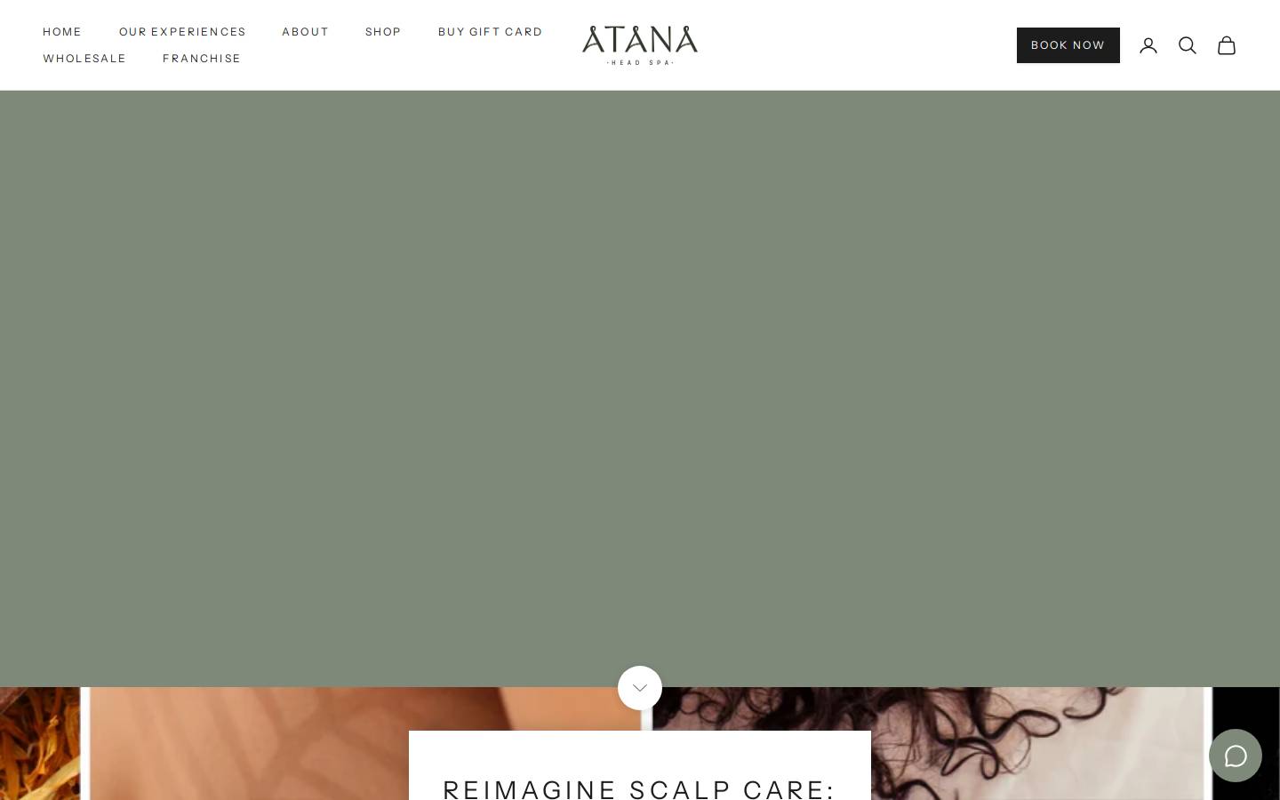 atanaheadspa.com homepage screenshot