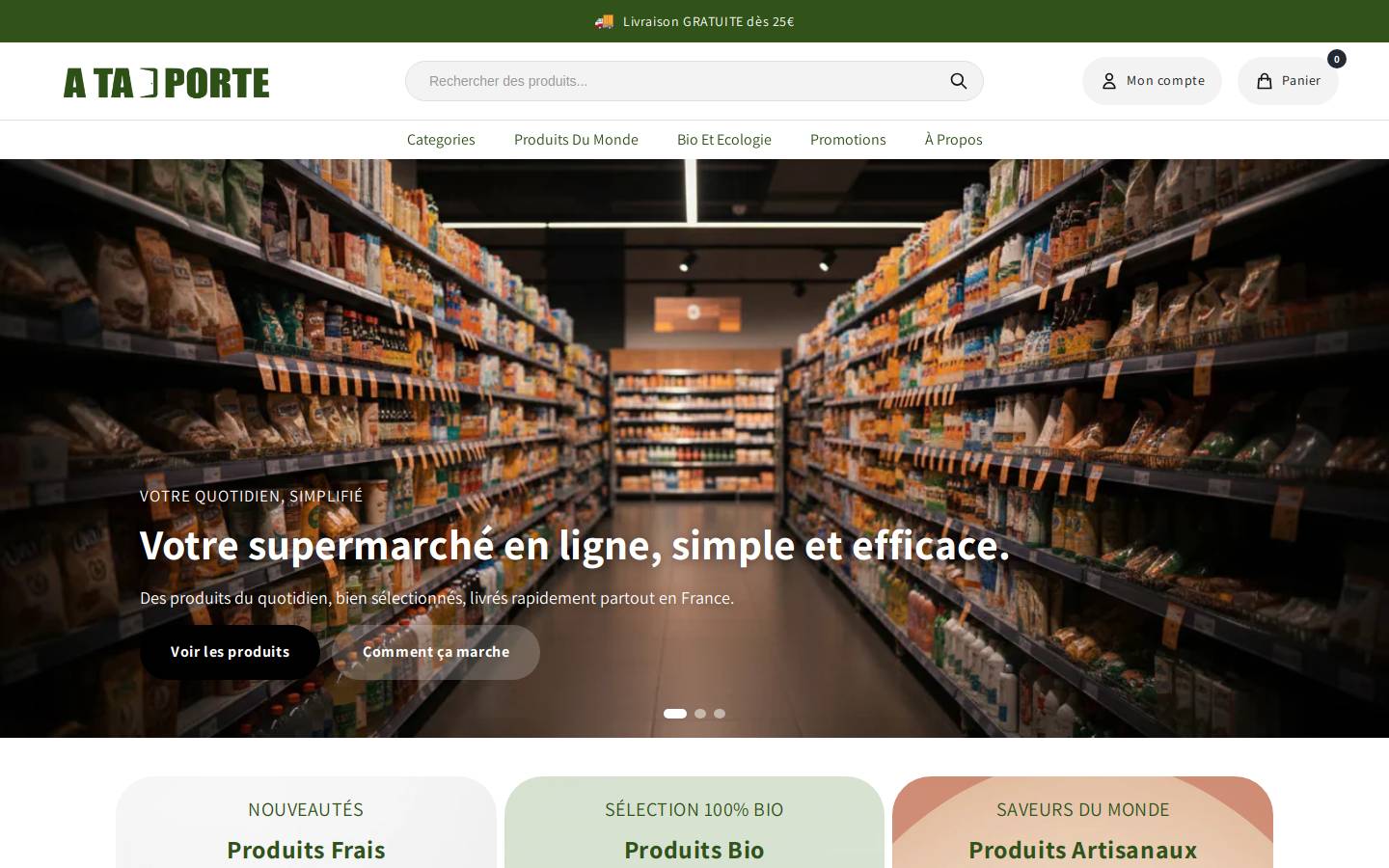 ataporte.fr homepage screenshot
