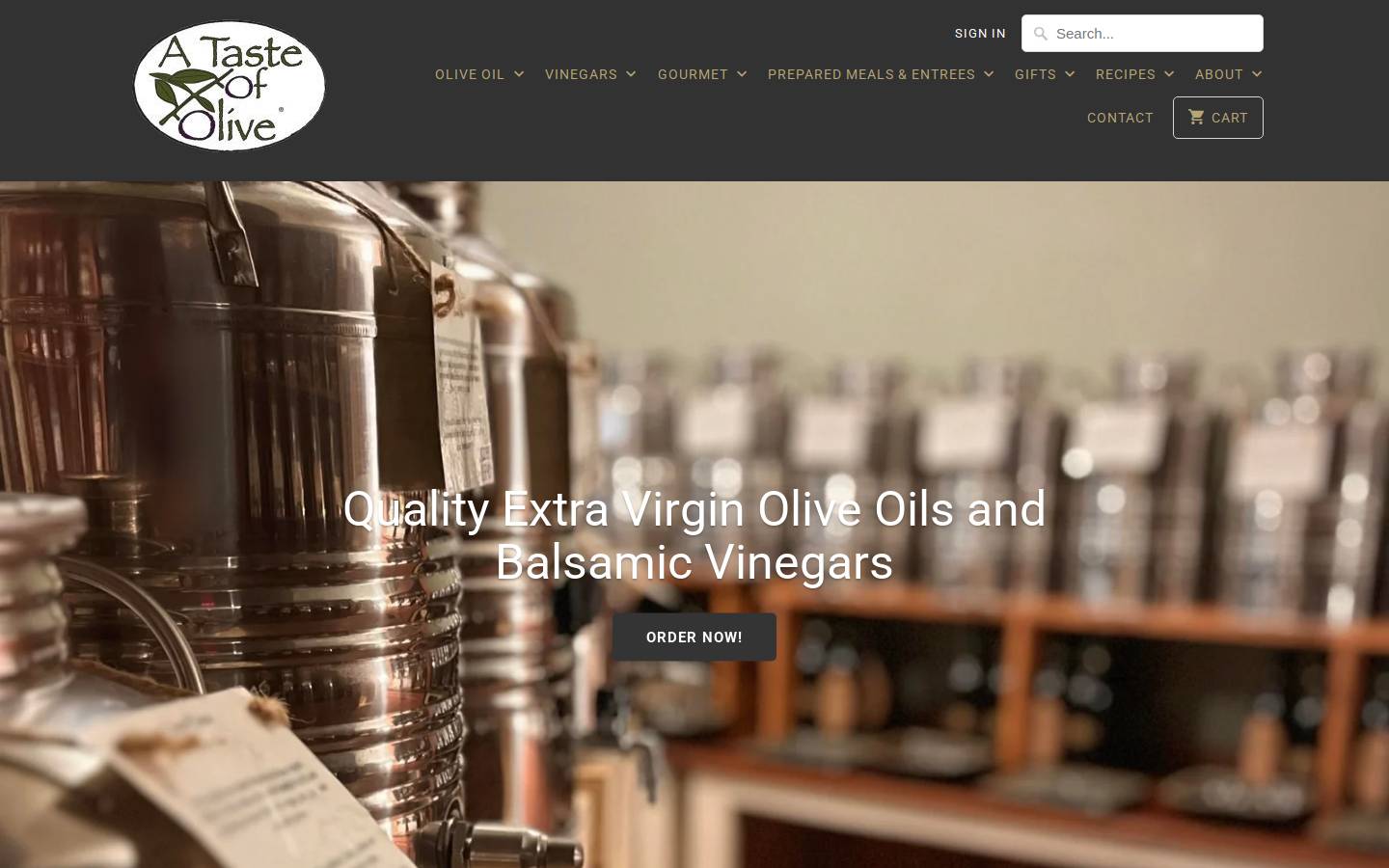 atasteofolive.com homepage screenshot