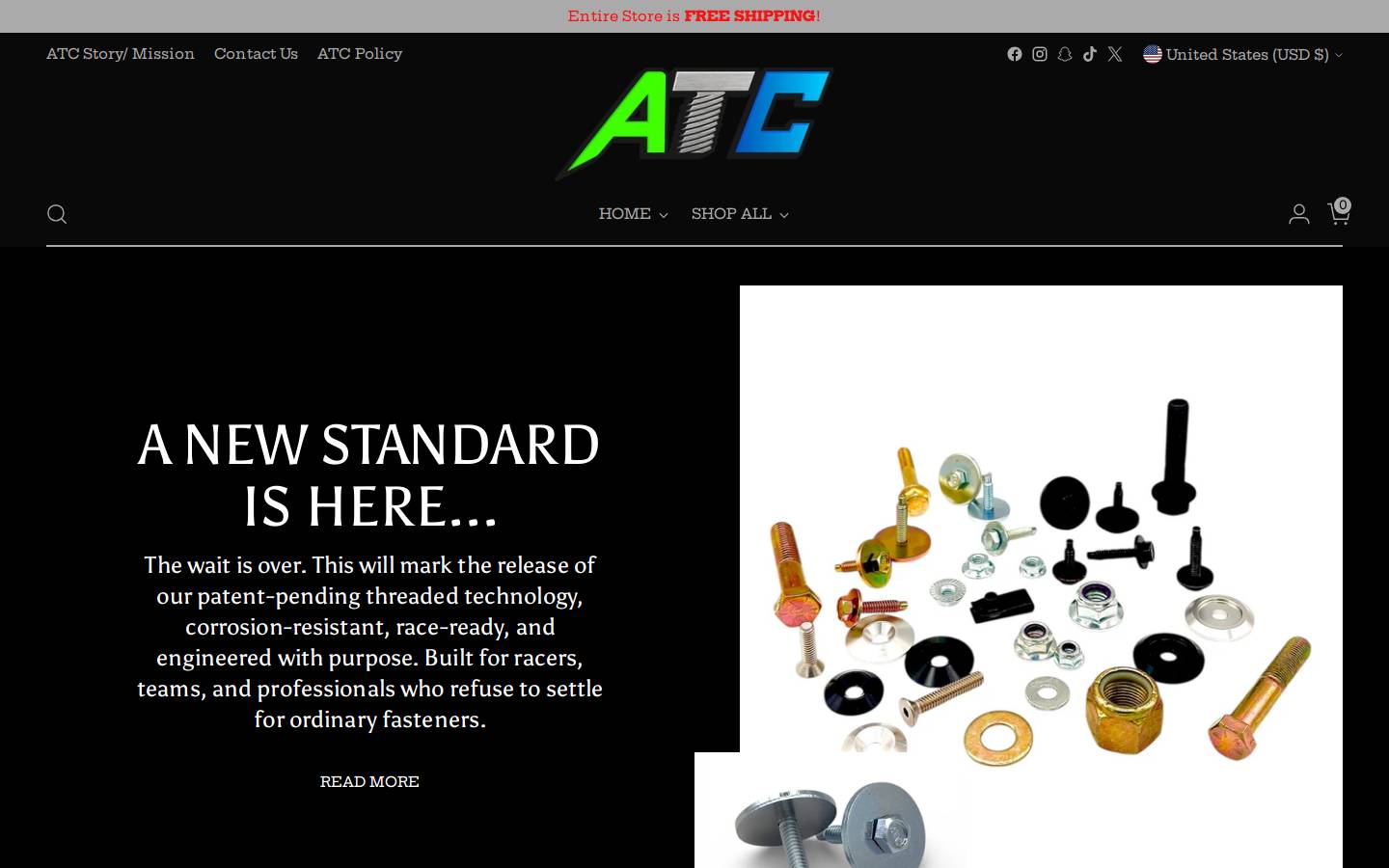 atcbolts.com homepage screenshot