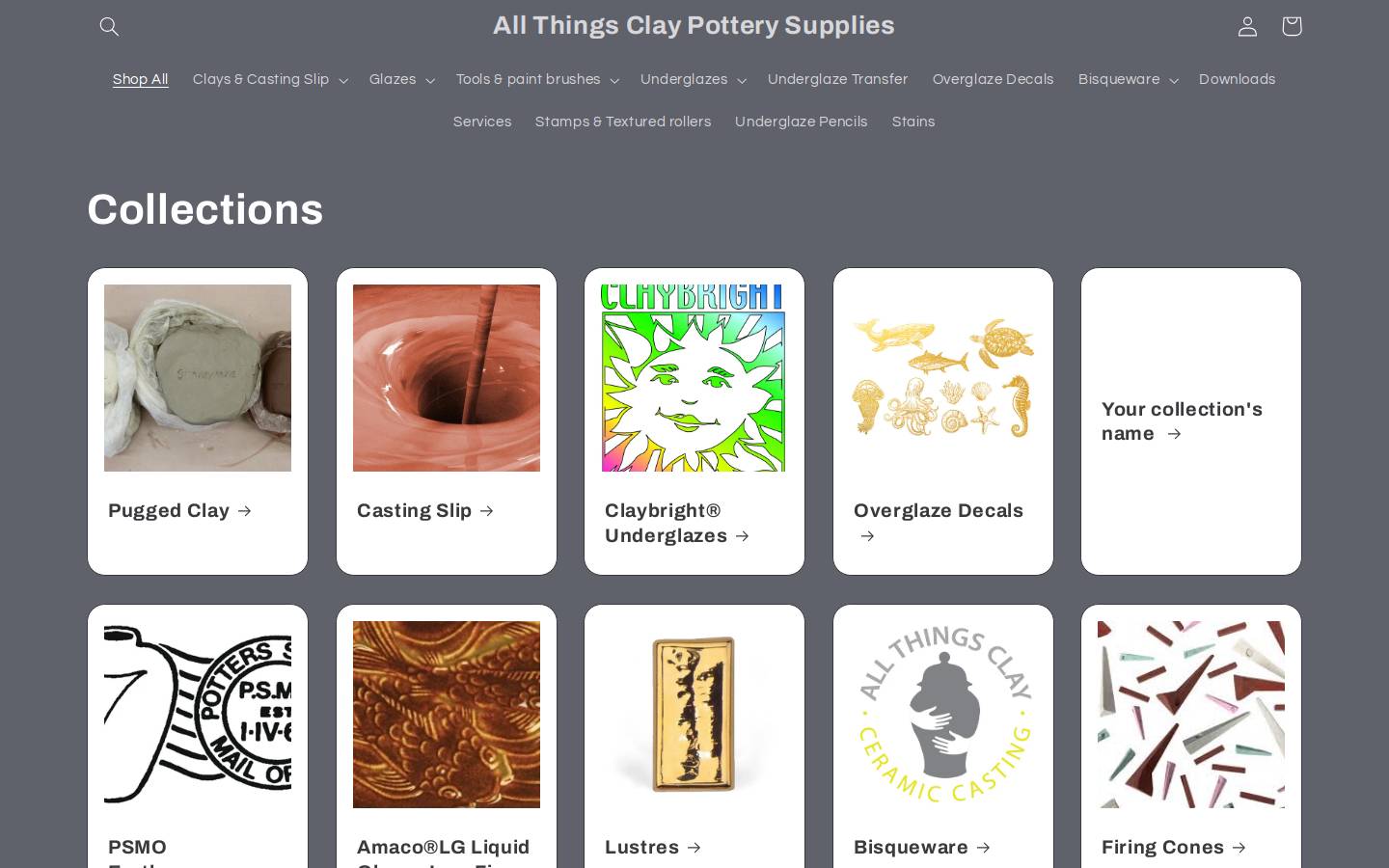 atcpotterysupplies.co.za homepage screenshot