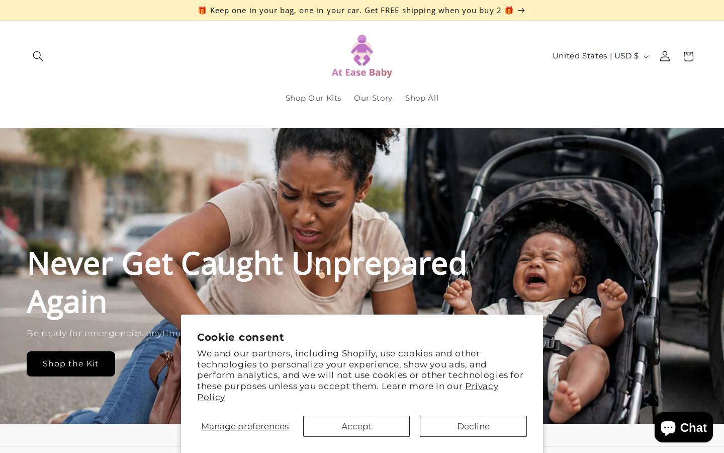 ateasebaby.com homepage screenshot
