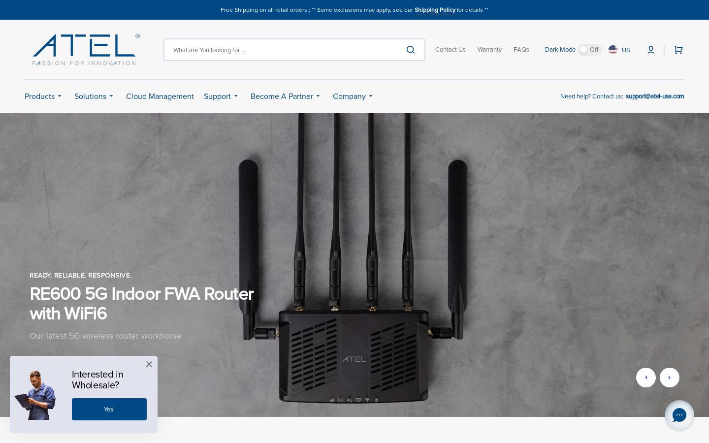 atel-usa.com homepage screenshot