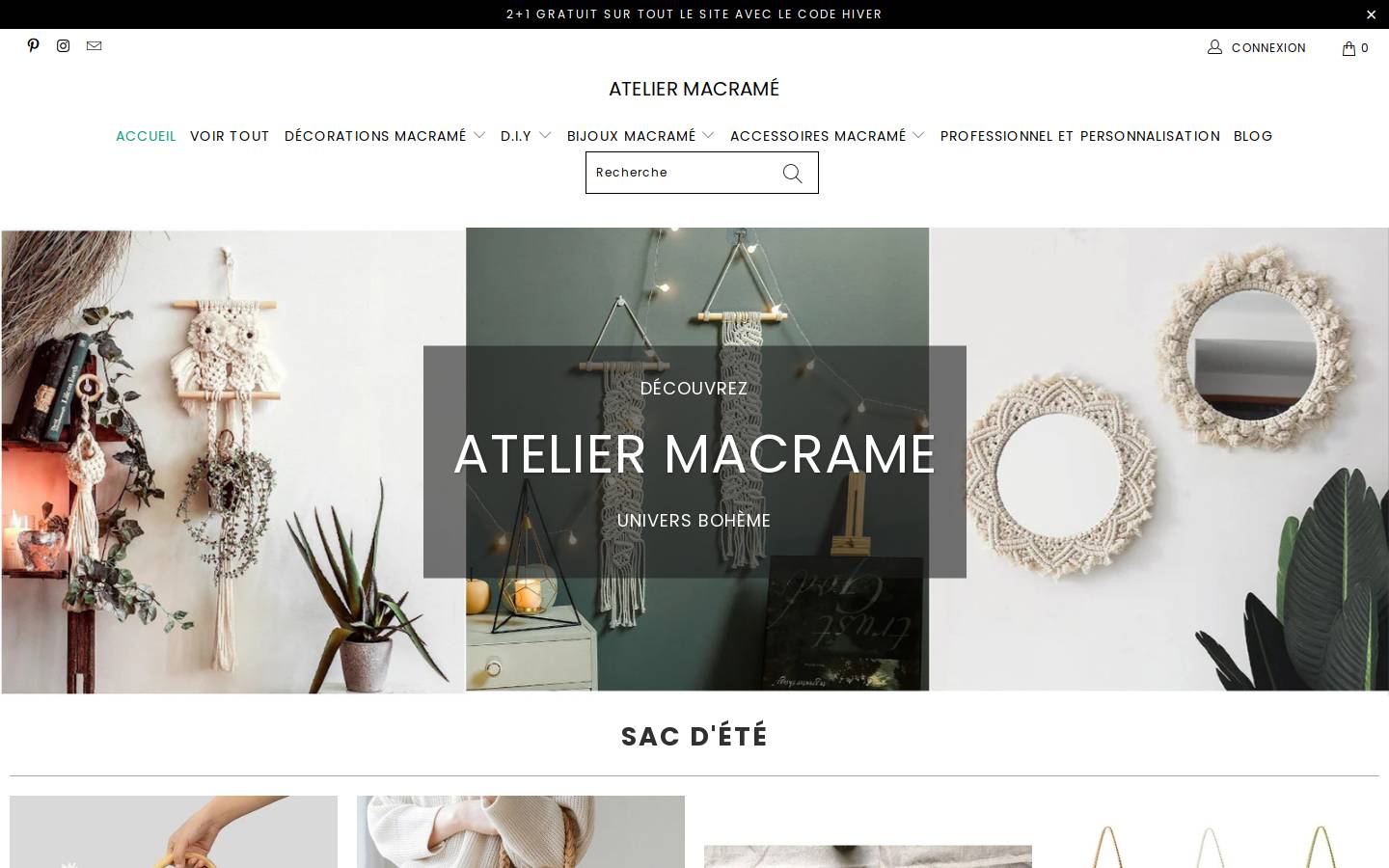 Atelier Macrame homepage screenshot