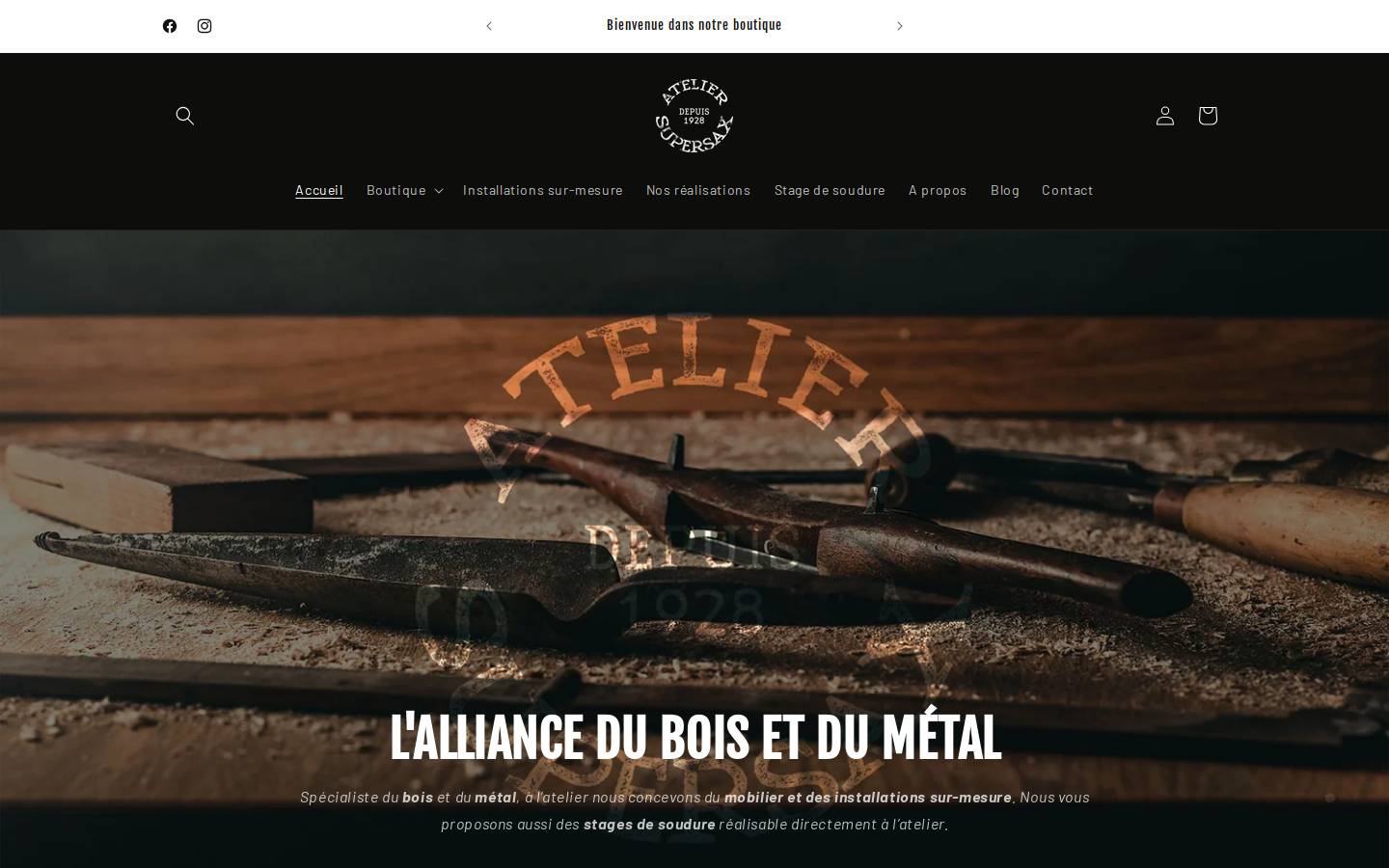atelier-supersax.com homepage screenshot