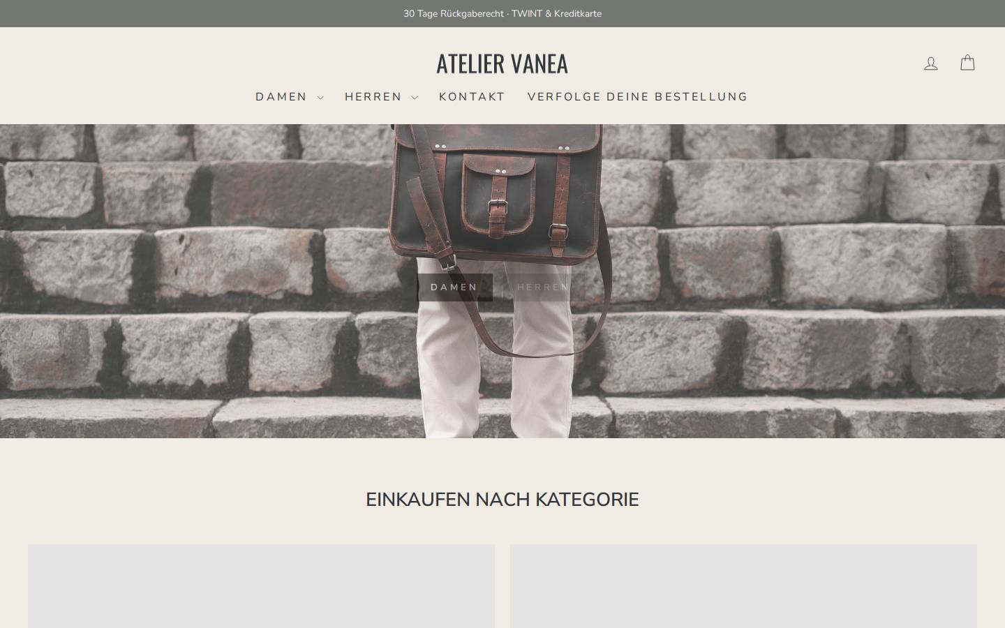atelier-vanea.ch homepage screenshot