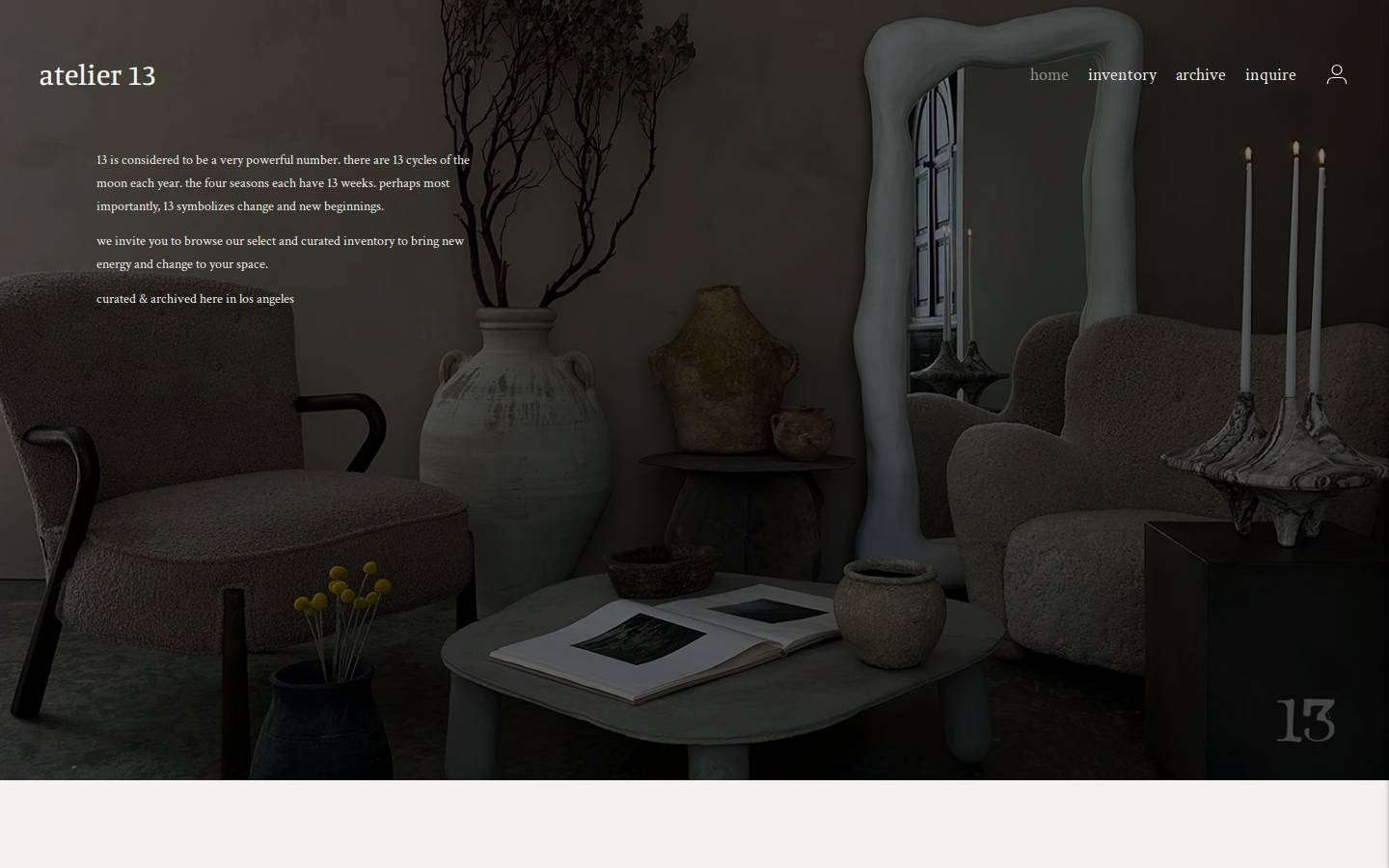 atelier13la.com homepage screenshot