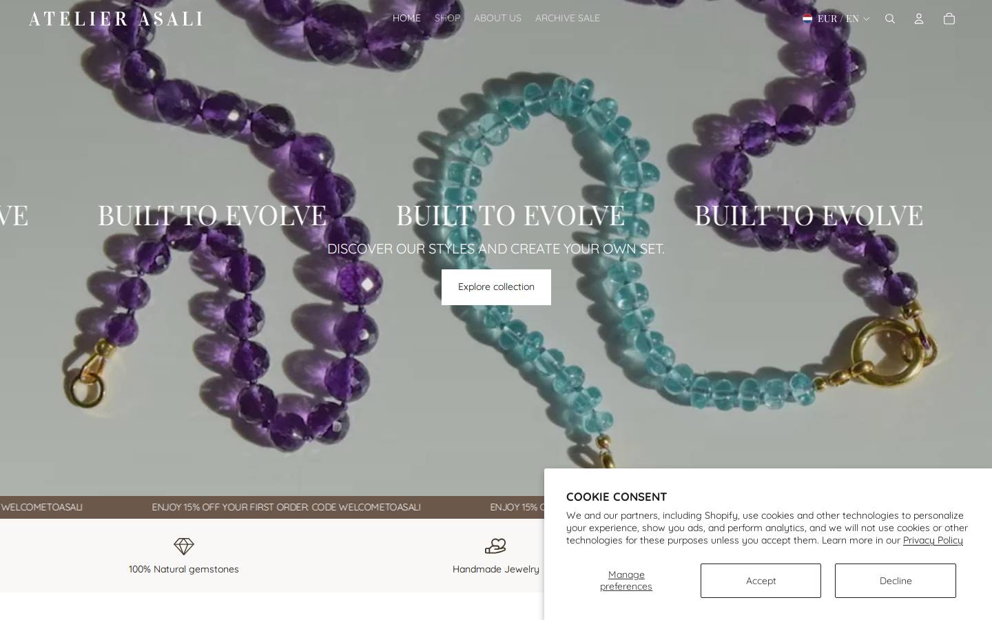 Atelierasali homepage screenshot