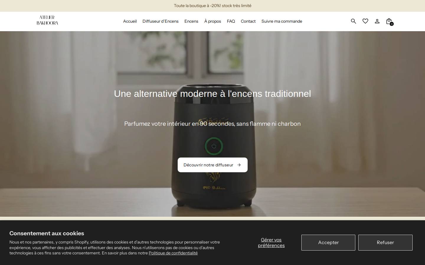 atelierbakhoora.com homepage screenshot