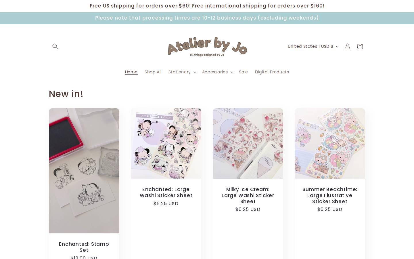 atelierbyjo.com homepage screenshot