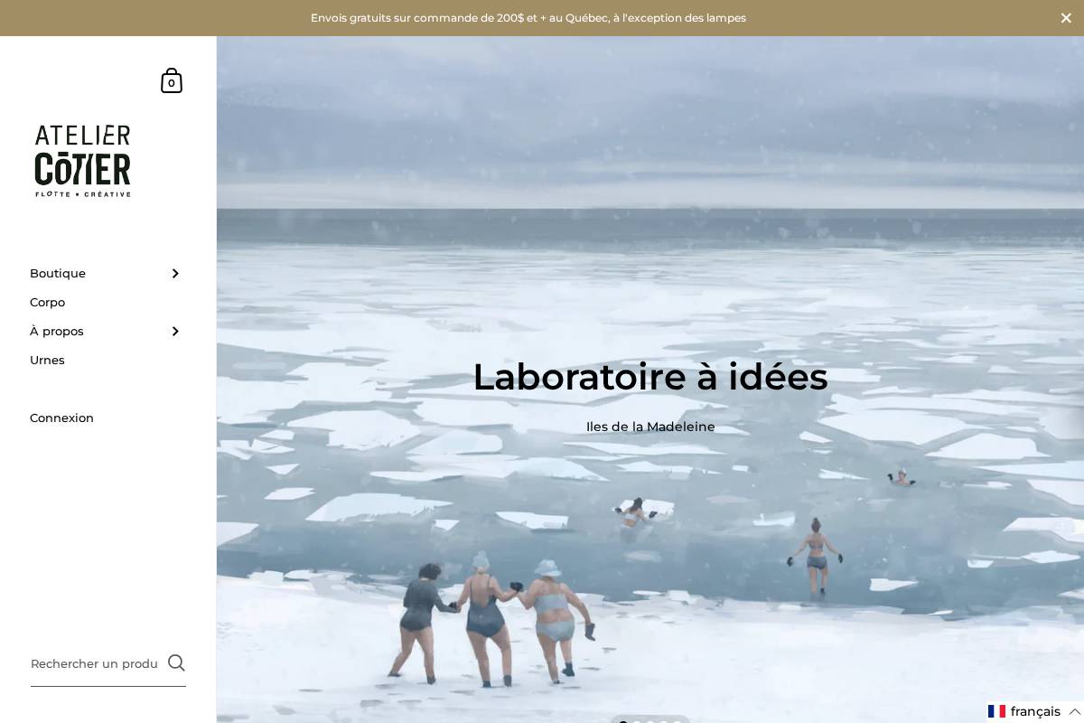 ateliercotier.com homepage screenshot